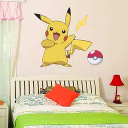 decor villa 30 cm Wall Sticker (Pikachu,Surface Covering Area -30 x 30 cm) Removable Sticker-picture-18