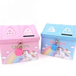 uprising store House Shape Unicorn Toys Printed Metal Coin Bank Toy For Kids (Pack Of 2)-picture-20
