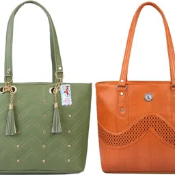 Women Green, Brown Messenger Bag-image-6