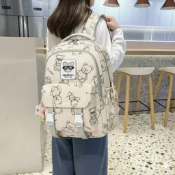 walson Medium 30 L Laptop Backpack Trendy Bear Kawaii Backpack For College or School Backpack | Standard Backpack image 5