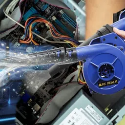 rk realm Blue Electric Air Blower Machine | Powerful Motor with Free Dust Bag for Home Air Blower image 4