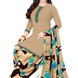 samah Unstitched Crepe Salwar Suit Material Floral Print, Printed, Geometric Print, Striped-picture-23