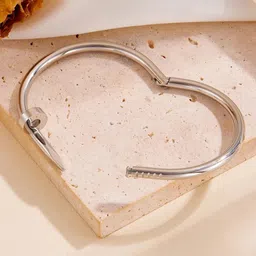 DressBerry Women 2 American Diamond Silver-Plated Bangle-Style Bracelet-picture-41