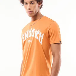 Bewakoof Official Demon Slayer Men's Rengoku Flame Hashira Typography T-shirt image 4