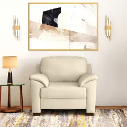 urban ladder create Farina 1 Seater Half Leather Sofa In Creme Fraiche Italian Leather-picture-17