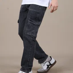 Shein Full Length Fly With Button Closure Cargo Jeans image 1