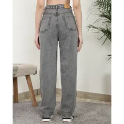 Shein Full Length Fly With Button Closure Stone Wash Jeans image 2