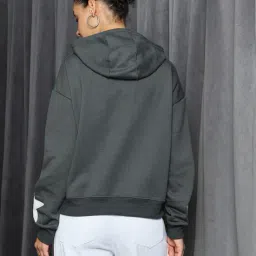 Shein Drop Shoulder Star Chest Print Zipper Hoodie image 3