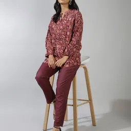 fabindia Women Regular Fit Floral Print Tunic image 5