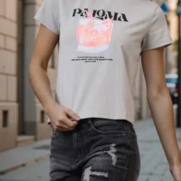 Shein Short Sleeve Typographic Chest Print Crew Tshirt image 1