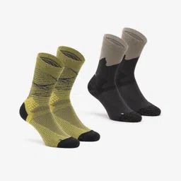quechua Hiking socks - Hike 500 High Trendy - 2-Pack - Khaki and Grey-picture-13