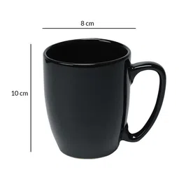 cdi Black 300ml Ceramic 3 Pcs Coffee Mugs With tray image 3