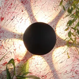 decorativeray Astros Black Aluminium Flush Mount Wall Light image 1