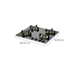KAFF BLH-F 604 Tempered Glass Top 4 Burner Automatic Electric Hob (Flame Failure Device, Black) image 2