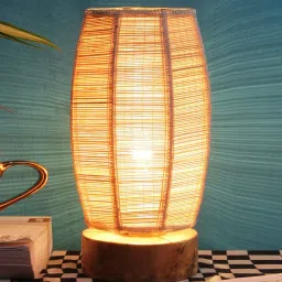new era Dholak Natural Shade Table Lamp With Cotton Base image 1