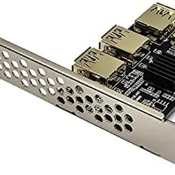 piplus Pi+® (PiPlus®) PCIe x1 to 4 USB Hub PCI-Express 16X Slots Riser Card PCI-E 1X to External 4 USB 3.0 Adapter Multiplier Card PCIe to 4USB for Bitcoin Mining Device image 3