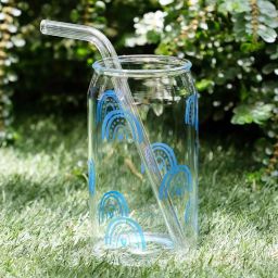 the quirk box Boho Rainbow Can Glass with straw image 5
