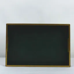 CASAGOLD SET OF 2 LEATHER TRAY WITH TISSUE HOLDER SET - GREEN image 3