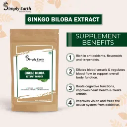 Simply Earth Organic Ginkgo Biloba Powder For Brain Health And Memory Support - 100gm image 4