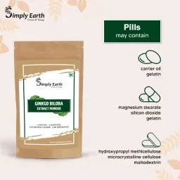 Simply Earth Organic Ginkgo Biloba Powder For Brain Health And Memory Support - 100gm image 3