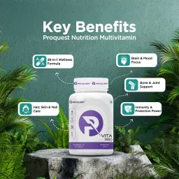 Proquest Nutrition Multivitamin Tablets-60 (Vita Pro) | 38-in-1 Daily Multivitamin | With 27 Vitamins & Minerals, 5 Herbal Extracts, Bone Support Blend | Energy, Immunity, Brain, Bone & Skin Health for Men & Women image 4
