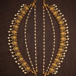 Kushal's Fashion Jewellery Set of 2 Gold Plated Embellished Hair Accessory Set-image-34