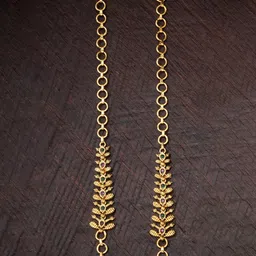 Kushal's Fashion Jewellery Gold-Plated Stone Studded Matil-picture-28
