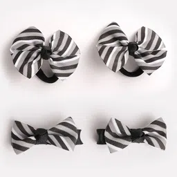 RIBBON CANDY Girls Set of 4 Striped Ponytail Holders & Alligator Hair Clip-image-48