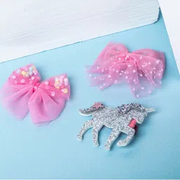 Jewelz Girls Pink & Silver-Toned Set of 3 Alligator Hair Clip-image-94