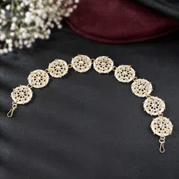 Peora Gold-Plated Artificial Beads Studded Sheeshphool Head Jewellery-picture-57