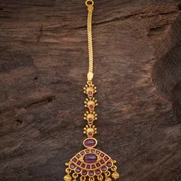 Kushal's Fashion Jewellery Gold-Plated Artificial Stones Studded Maang Tikka-picture-43