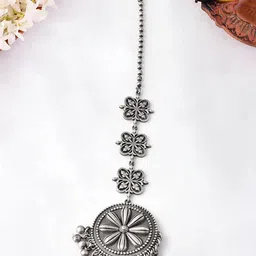 Voylla Silver Plated Oxidized Maang Tikka-image-81
