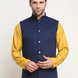 KRAFT INDIA Men Mandarin Collar Twill Cotton Nehru Jackets-picture-17