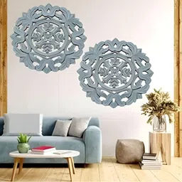 VAS collection home Grey 2 Pieces Textured Wooden Wall Deco-picture-39