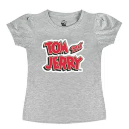 Tom & Jerry Girls Grey Typography Printed T-shirt-picture-32