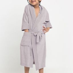 Creeva Melodious Kids Grey Front Pocket Bath Robe-picture-17