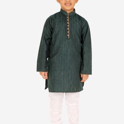 Pro-Ethic STYLE DEVELOPER Boys Green Geometric Printed Pure Cotton Kurta with Pyjamas-picture-16