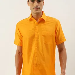 THANGAMAGAN Men Mustard Yellow Casual Shirt-picture-26