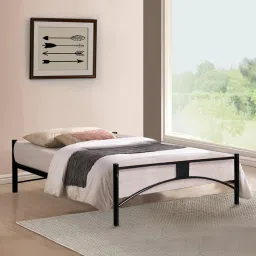 furniturekraft Metallika Metal Single Bed in Black Finish image 2