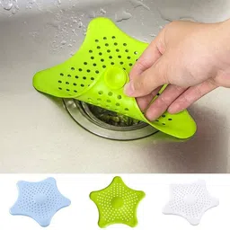 devdox ( Pack of 2) Silicone Star Bathroom Hair Catcher, (Multicolor) Hair Wash Basin-picture-34