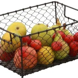 as industries Metal Knitted Mesh Wire Fruit & Vegetable Basket for Dinning Table, Iron Fruit & Vegetable Basket image 1