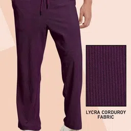 Men Solid Purple Track Pants-image-25