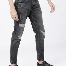 HIGHLANDER Men Grey Tapered Fit Mid-Rise Highly Distressed Stretchable Jeans image 2