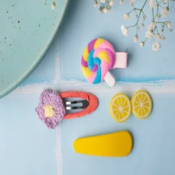 Jewelz Girls Yellow & Pink Set of 4 Alligator Hair Clip image 4