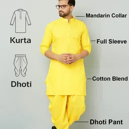 tsarina Men Cotton Blend Kurta Dhoti Pant Set image 2