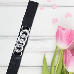 loopa Women Formal, Casual, Evening, Party Black Nylon Belt-picture-20