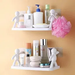 shreejee Self Adhesivecute Floating Shelves Wall Shelf for Home, Office & Kitchen X2.222 Plastic Wall Shelf-picture-25