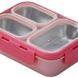 rbgiit Stainless Steel Lunch Box Leak Proof Office School Bento Partition Tiffin Box 3 Containers Lunch Box-picture-13