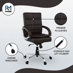 rm home Mary Leatherette Office Arm Chair image 2
