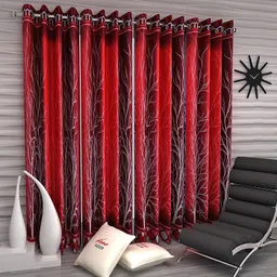 home sizzler 214 cm (7 ft) Polyester Semi Transparent Door Curtain (Pack Of 4)-picture-13